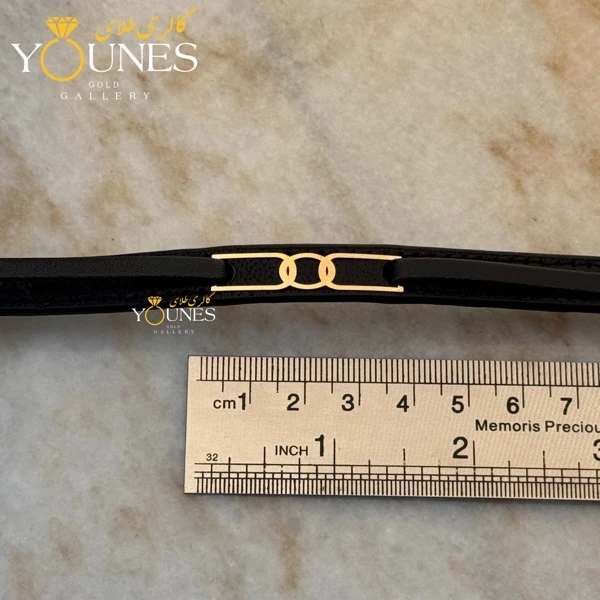 دستبند طلا چرم مردانه L190